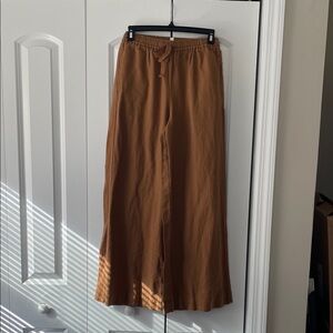 Elegant Brown Linen Pants
